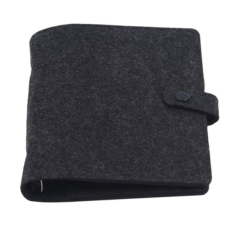 A5 A6 Felt shell fabric notebook Loose Leaf Notebook Paper Planner Inner Page ring binder Stationery Traveler Journal: Dark gray / A5