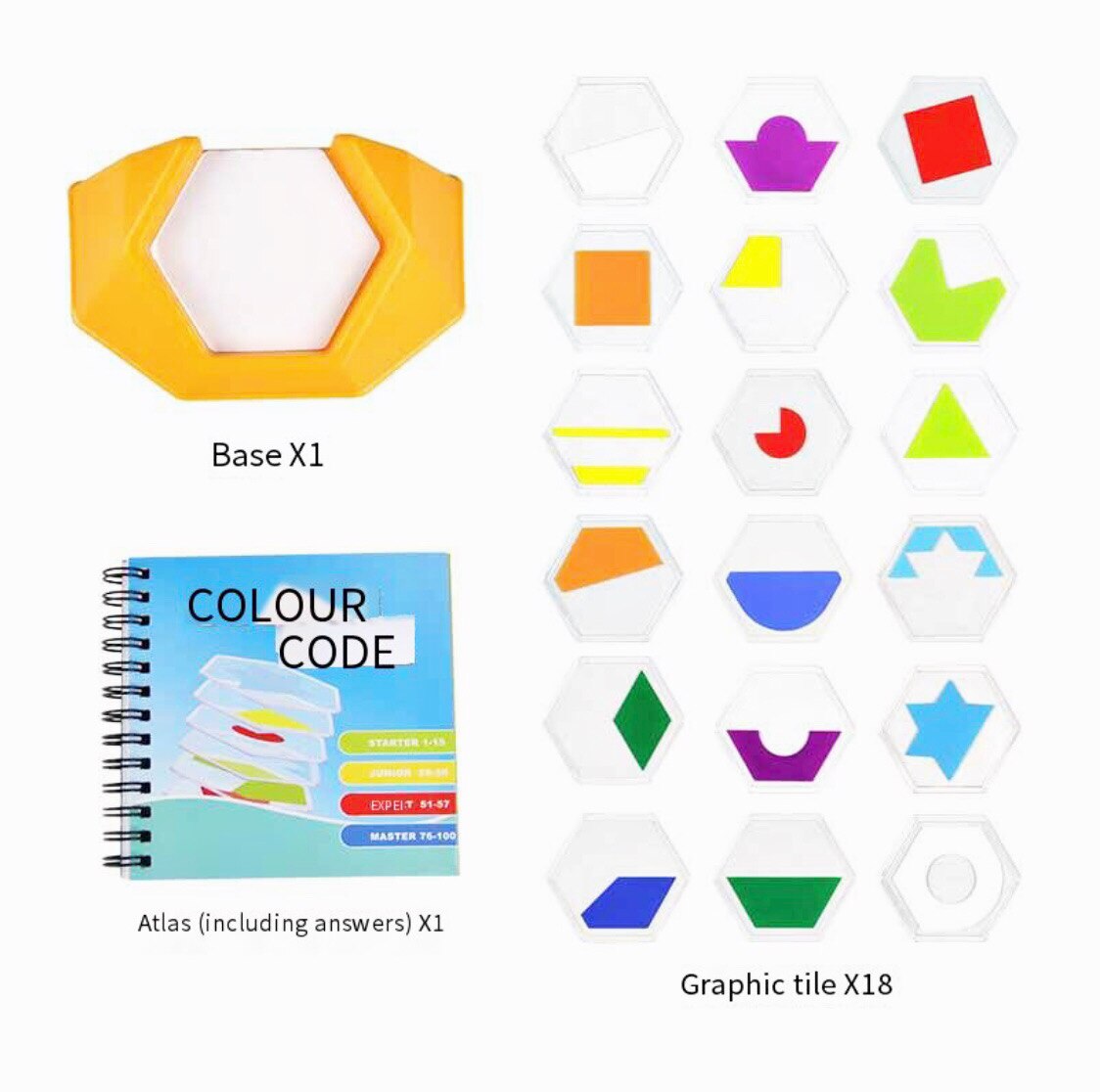 100 Challenge Color Code Puzzle Games Tangram Jigsaw Board Toys Children Kids Develop Logic Spatial Reasoning Skills Toy