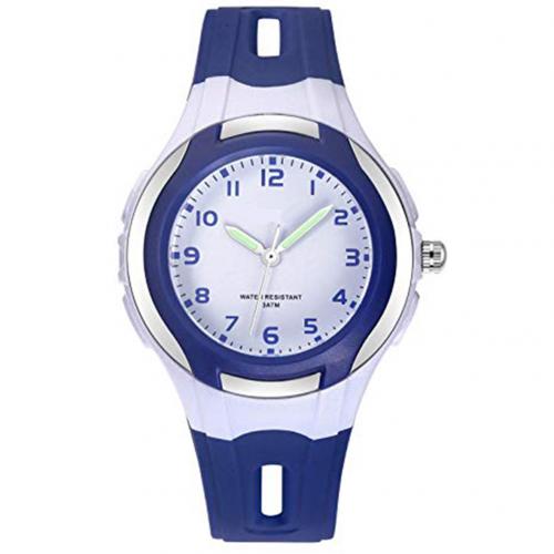 Round Dial Kid Boy Girl Student Waterproof Quartz Jelly Wrist Watch: Ocean Blue