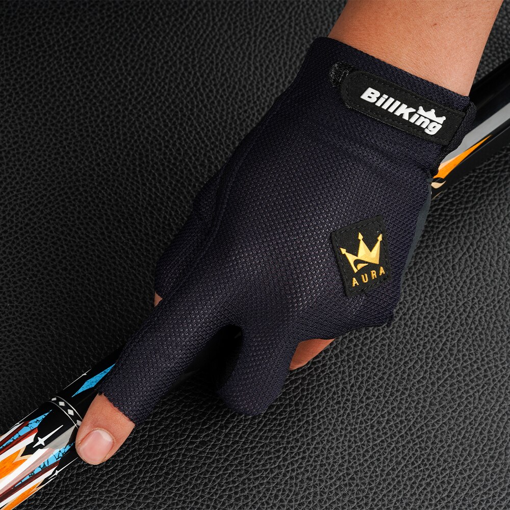 Billking – gant de billard coréen, 3 doigts, main gauche, pour la piscine, pour le Snooker, en maille, pour queue de poisson, accessoire