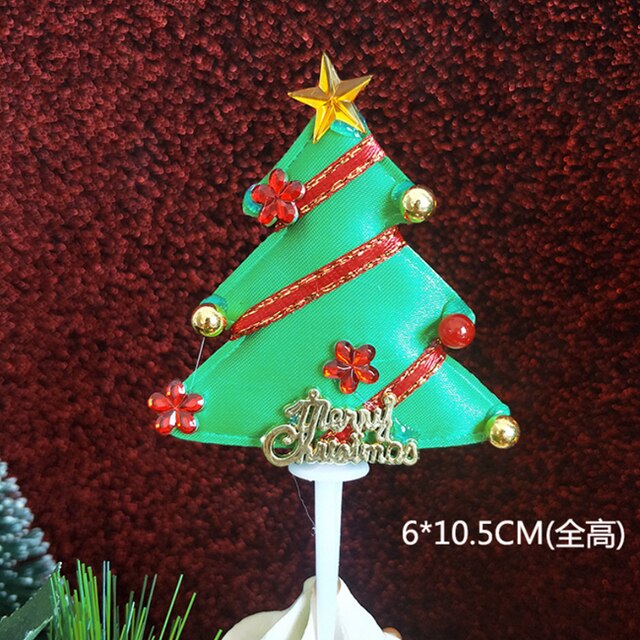 10Stck Weihnachten Kuchen Deckel Mini Weihnachten Baum Cupcake Deckel Ornamente Neue Jahr Weihnachten Party freundlicher Geburtstag Kuchen Dekor Liefert: Typ8
