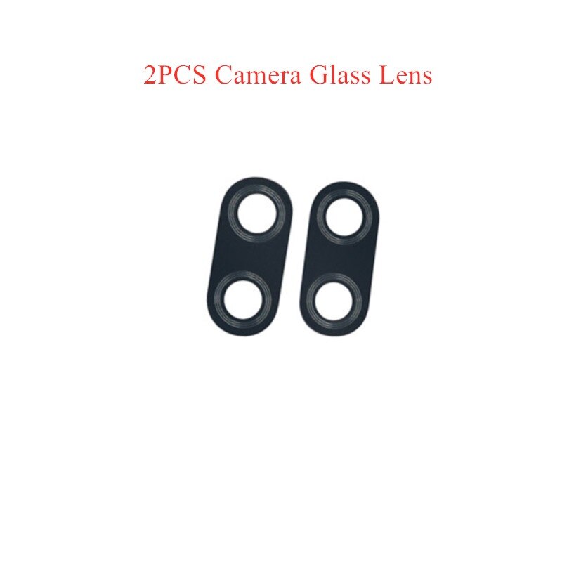Voor Xiaomi Redmi Note 7 Pro Terug Camera Glazen Lens Achteruitrijcamera Glas Back Cover Met Metalen Frame Lijm Vervangen reparatie Onderdelen: 2pcs Camera Lens