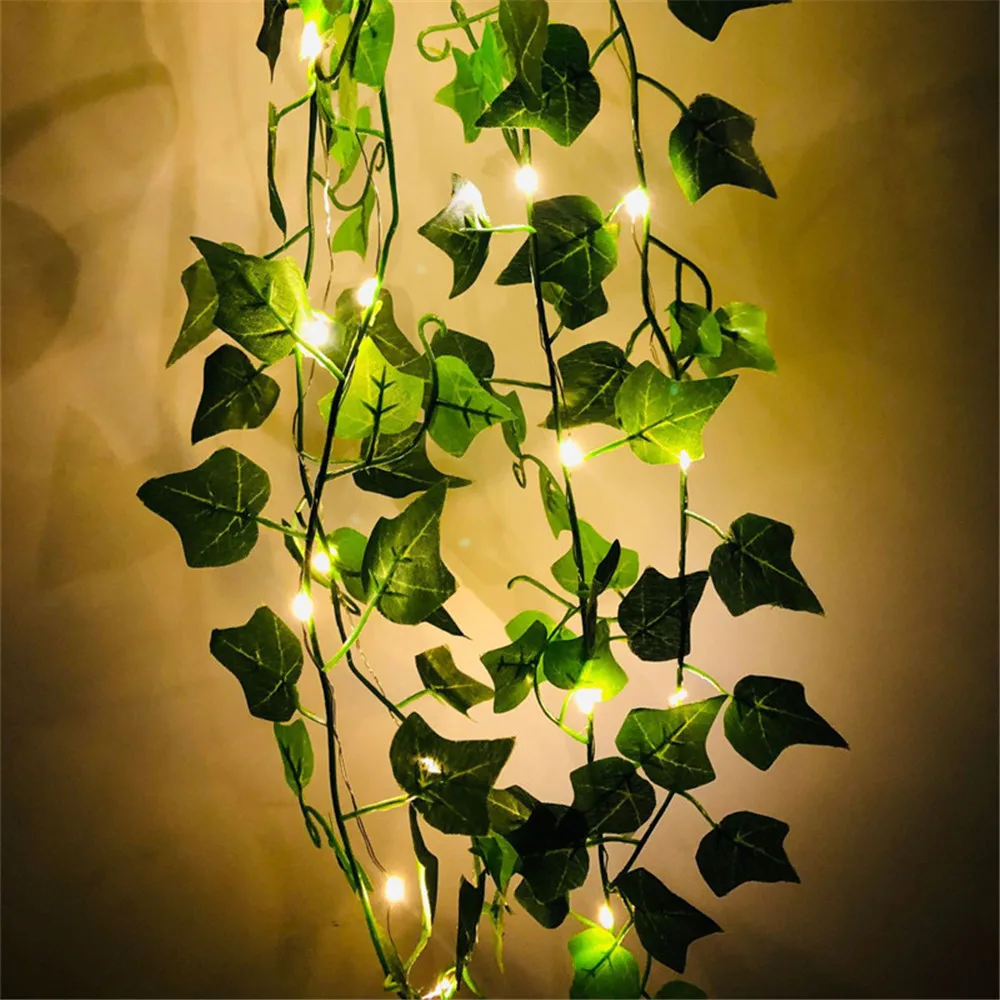 2/5/10M solaire feuille artificielle lumière chaîne extérieure jardin lumière fête de mariage décoration LED fée lumières guirlande décoration