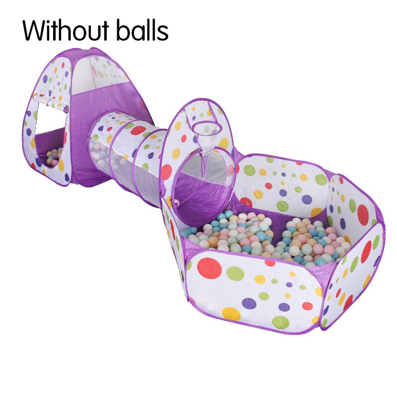 Folding Baby Toys Ball Pool Portable Baby Tent House Crawling Tunnel Ocean Indoor Outdoor Games Kids Tent Playing House: Purple