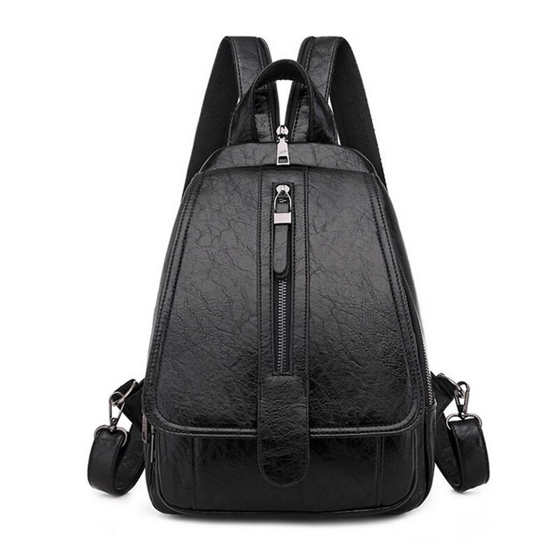 sac à dos femmes en cuir sacs à dos femme sac à bandoulière grand sacs d'école pour adolescentes voyage sac à dos: black-1