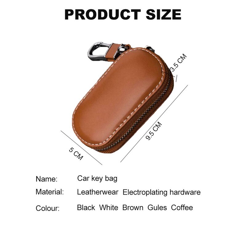 PU Leather Car Key Wallets Men Key Holder Housekeeper Keys Organizer Women Keychain Covers Zipper Key Case Bag Pouch Purse