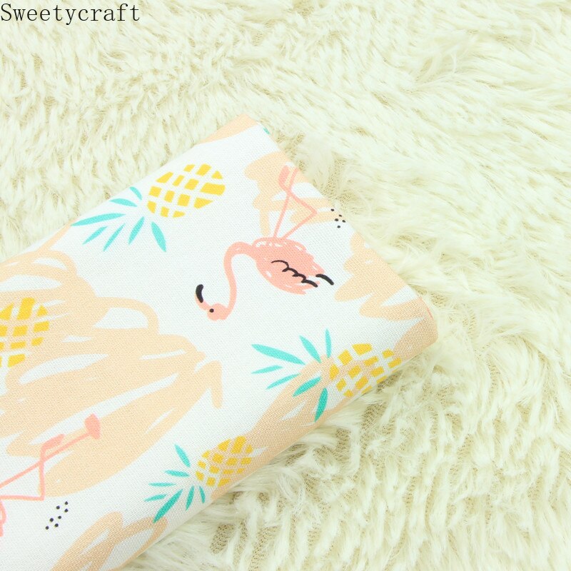 110 x 45cm paksua puuvillaa pellavakankaita by yard flamingoprintti ompelupussi pöytäliina verhojuhla kodin sisustus