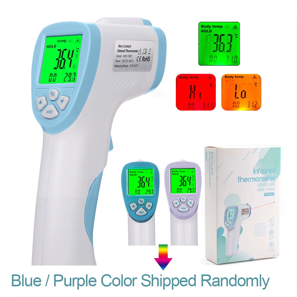 Voorhoofd Infrarood Thermometer Infrarojo Digitale Thermometer W/Lcd Backlight Contactloze Temperatuurmeting Meter Temperat