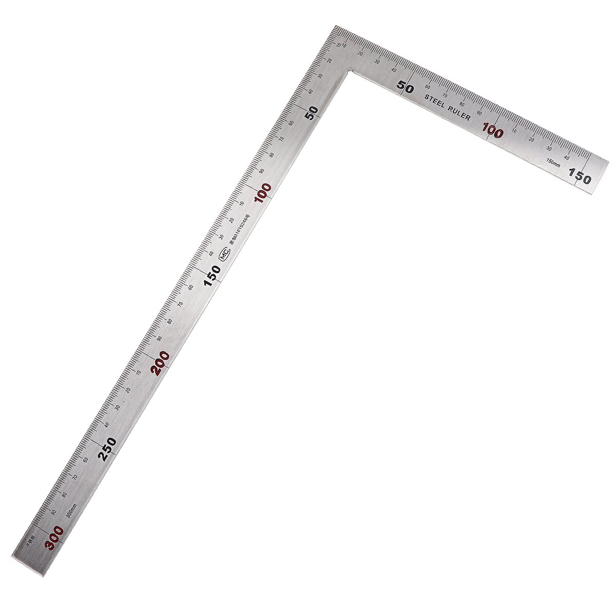 Double-sided Scale Right Angle Ruler Stainless Steel 150 x 300mm 90 Degree Angle Metric Rulers Measuring Tools
