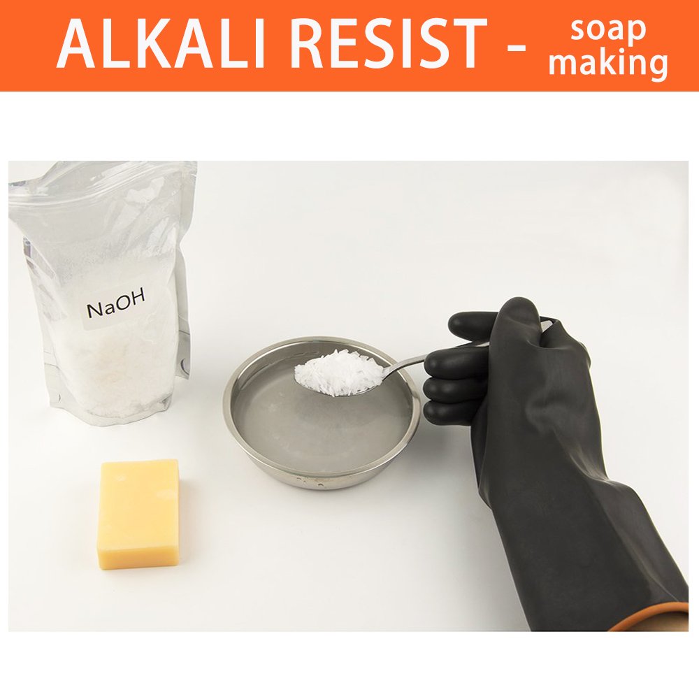 Kraftige gummihandsker kemisk muriatinsyre resistente naturlige anti-skrid latex handsker beskyttende sikkerhed arbejde industrihandske