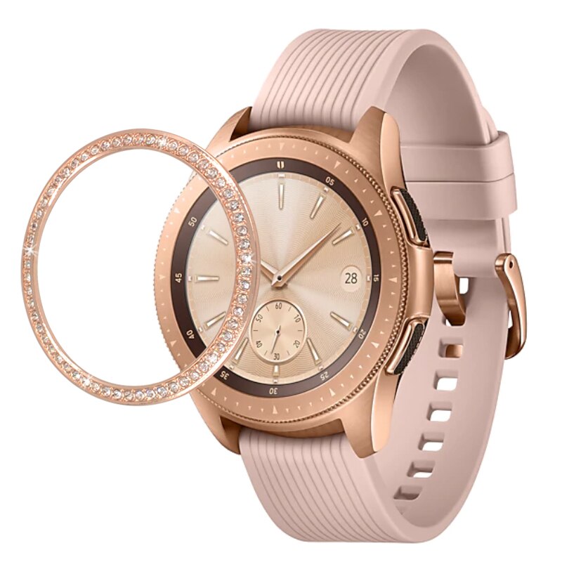 Bisel brillante para Samsung Galaxy Watch 42mm 46mm/ Gear S3 Frontier, anillo de Metal de diamante, cubierta adhesiva, accesorios para reloj, parachoques
