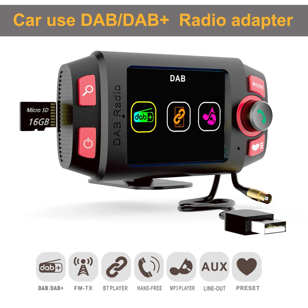 Auto Dab + Ontvanger Met Dab Fm-zender Handsfree Muziek Car Audio Kit MP3 2.4 &quot;Kleurrijke Display – Grandado