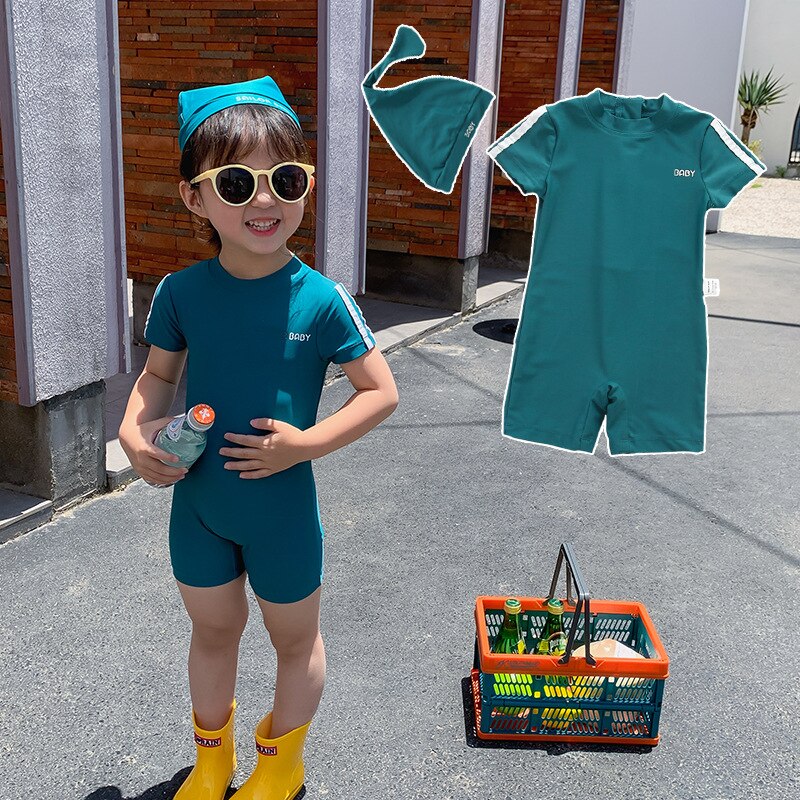 Kids Meisjes Jongens Badmode Zomer Zonnebrandcrème Sneldrogend Badpak Badpak Peuter Meisje Jongen Badpak Badmuts Tweedelige