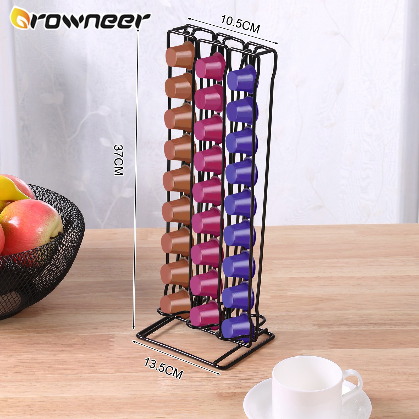 60 Capsules de café Nespresso support pratique café Pod support de rangement robuste métal tour étagère bureau maison économiser de l'espace support