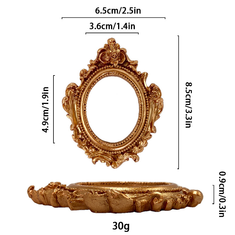 Mini marco de fotos dorado de resina europea, modelo en miniatura, marco de fotos, funda de teléfono DIY, accesorios de decoración, materiales: Multicolor
