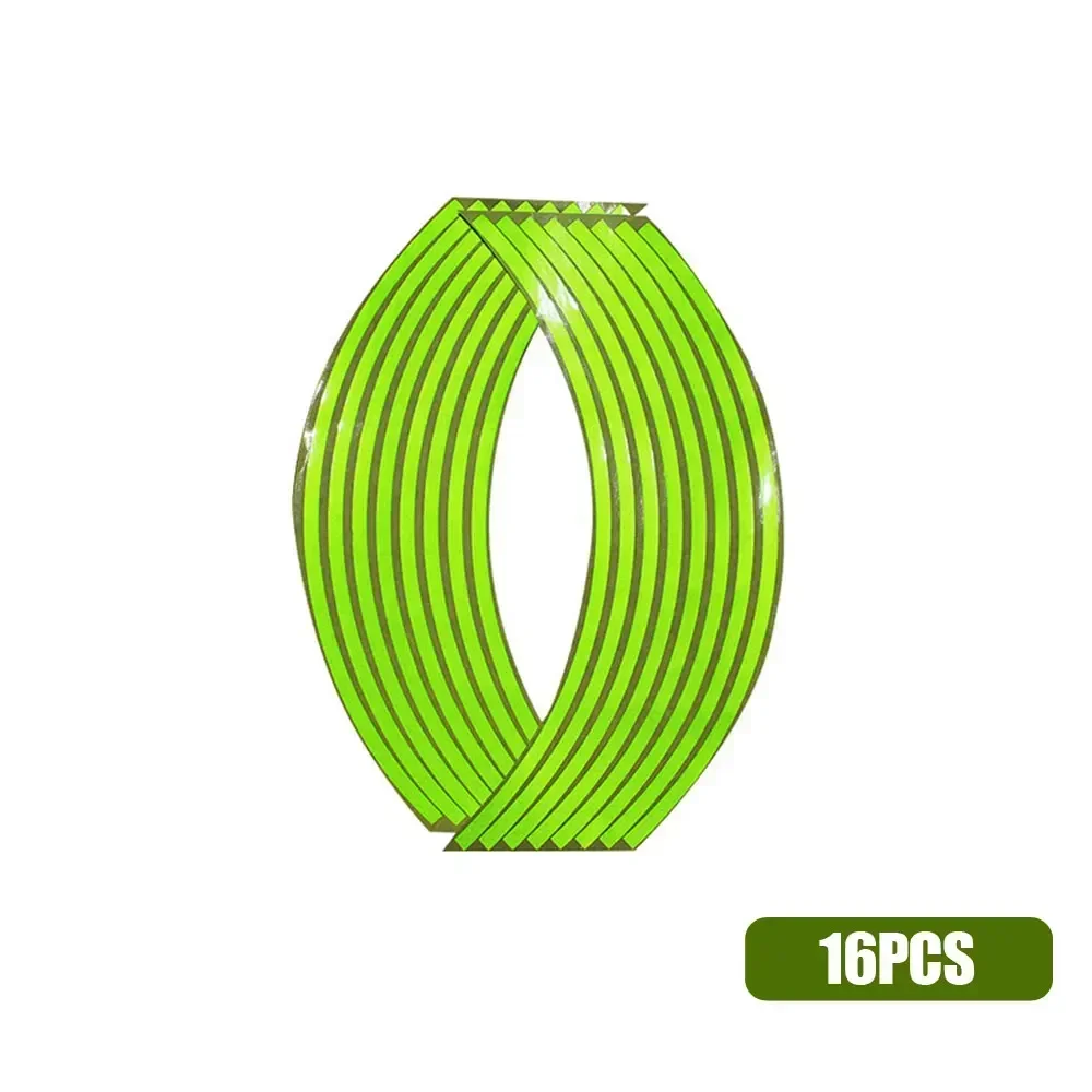 Adesivo universale per moto da 18'' Strisce riflettenti per cerchioni Striscia decorativa per auto Bici Moto Bicicletta Verde fluorescente Trim: Army Green