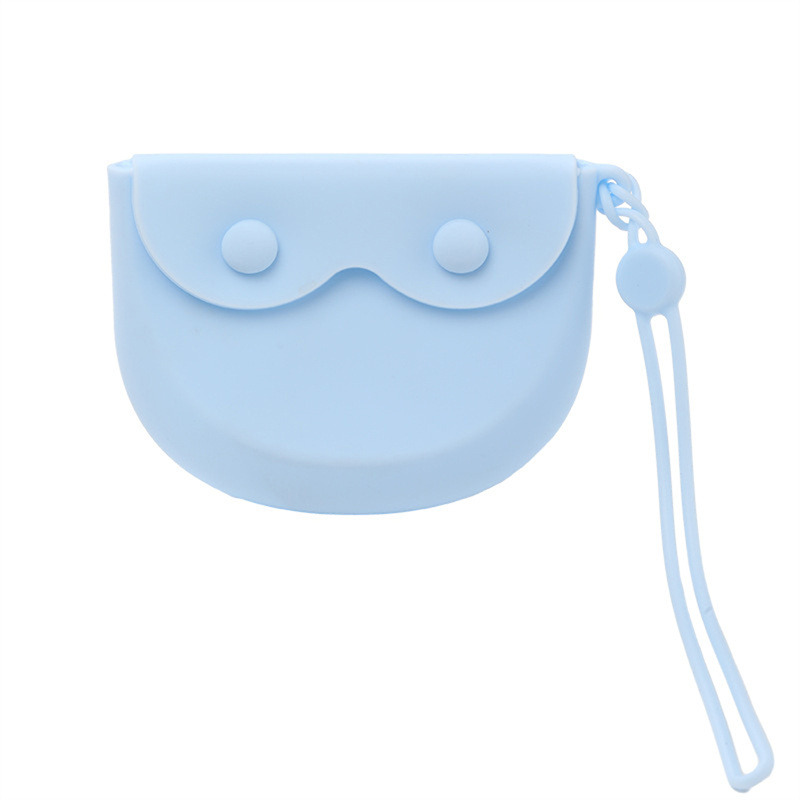 Solid Color Silicone Square Coin Purse INS Mini Small Item Bag Lipstick Cosmetic Bag Data Cable Storage Bag Women: Clear