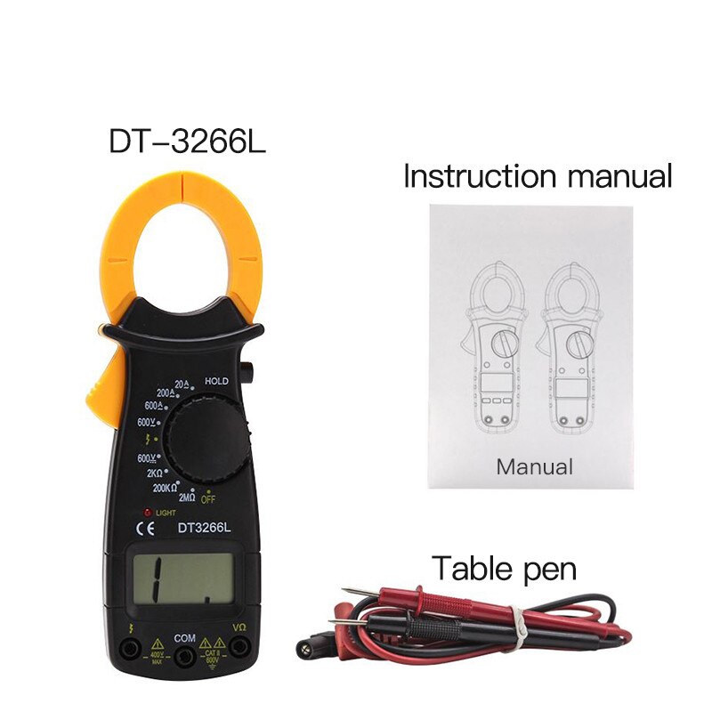 Digital clamp Meter 600V 400A 2MΩCurrent Clamp Adapter Clamp-On multimeter ammeter with Test Probes