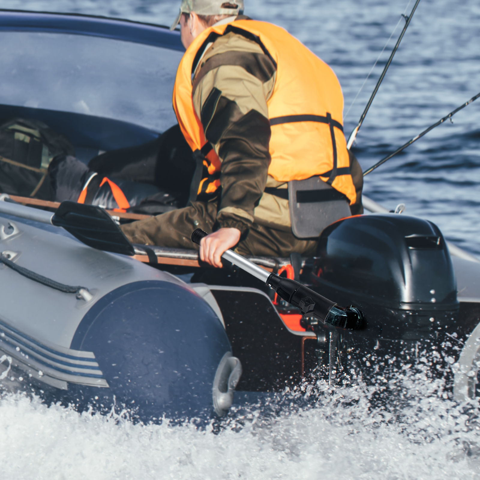 Boot Accessoire Helmstok Verlenging Geschikt Voor Buitenboordmotor Verlengstuk (Vaste Lengte 17.5 Inch/44.5Cm)