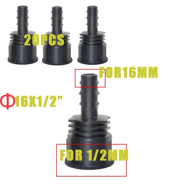 Buizen Fitting 16 20 Mm Tee Elleboog Gelijke Barb Connector End Plug Micro Drip Adapter & Pijp Haak Verbinding Bevestiging clips Tuin: 5