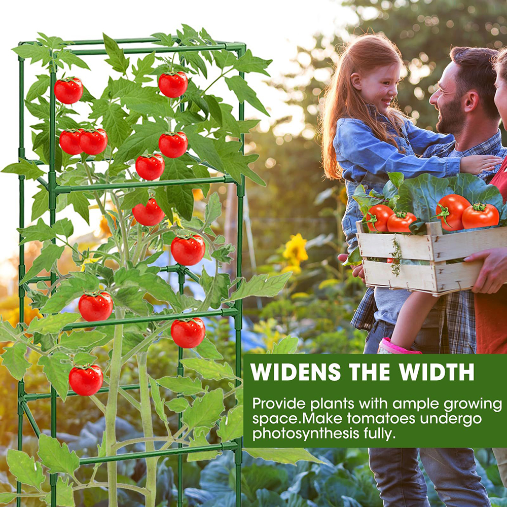 45/90/135/180cm Tomato Cages for Garden,Square Tomato Cage Heavy Duty,Height-Adjustable Tomato Trellis for Raised Garden Bed