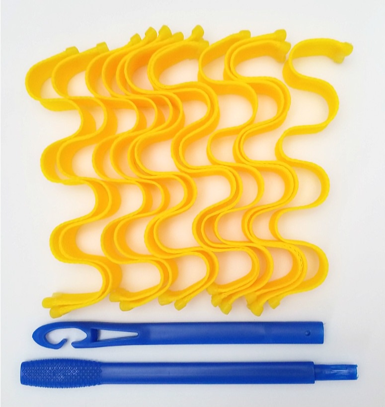 Rizador de pelo mágico de 30CM, varillas de peinado, onduladores, herramientas de estilismo, 24 piezas: yellow