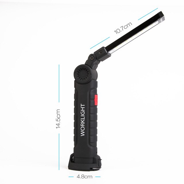 Barra de luz LED de obra para coche, linterna recargable de COB magnético, 5 modos, lámpara de inspección manual, herramienta de luz de trabajo inalámbrica multifunción: L