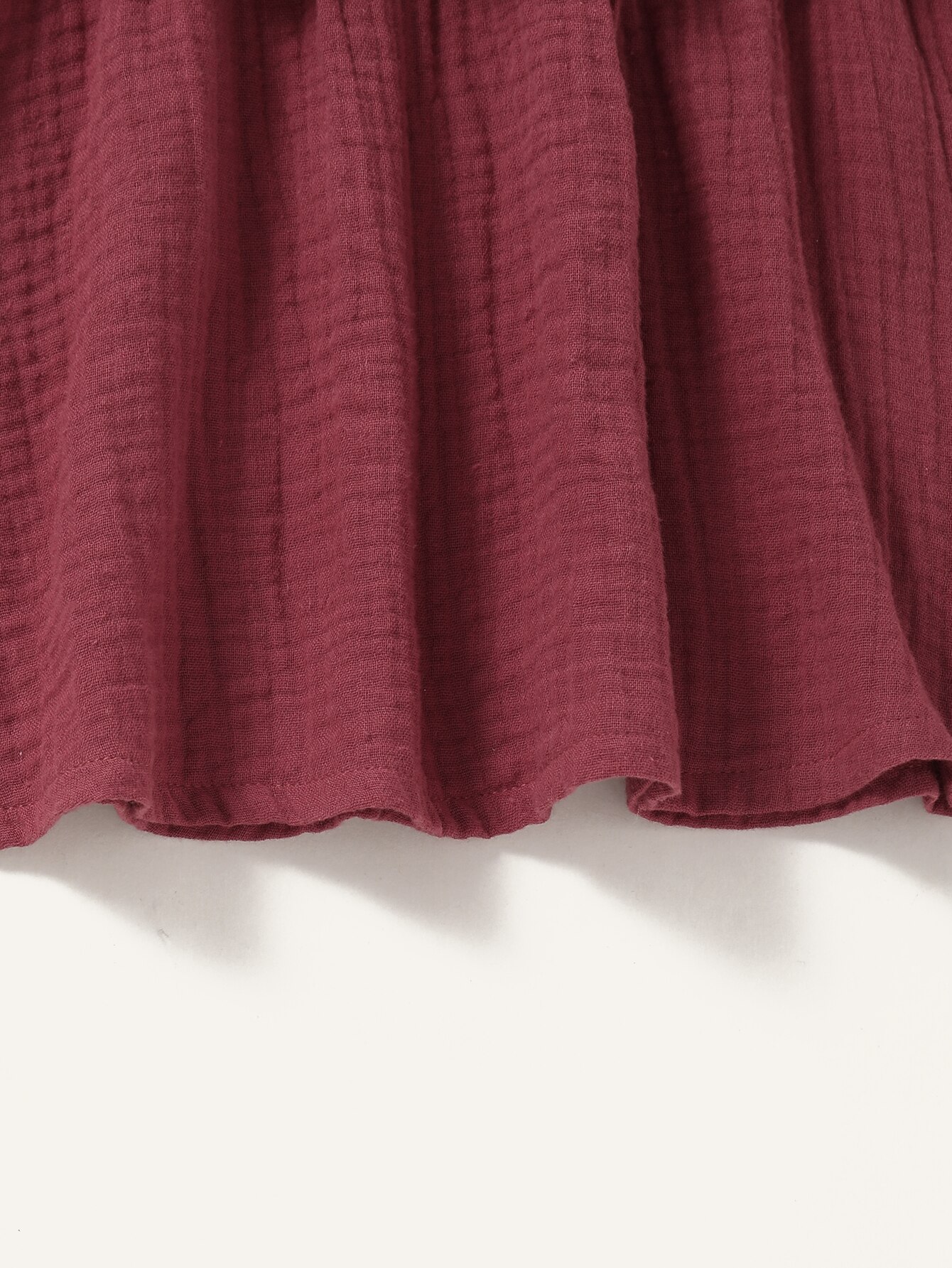 Ropa de verano para niña, traje sin mangas con volantes, liso, rojo vino, chaleco, , 18 meses