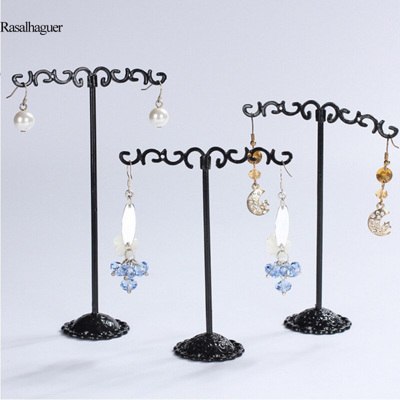 Silver Colors 3 pcs/Lot Jewelry Display Metal Earring Holder Display Crystal Jewelry Earring Display Stand 4 Options: B-black