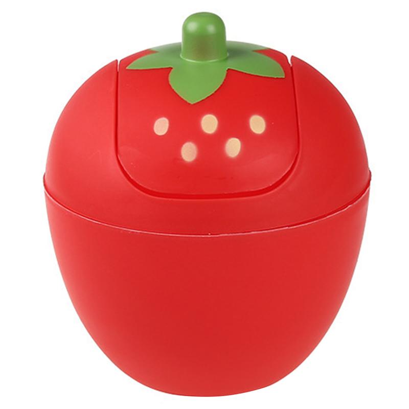1pcs Cute Plastic Swing Lid Mini Trash Can Trash Bin Lovely Garbage Storage Bucket For Kitchen Storage Table Desk Car Decoration