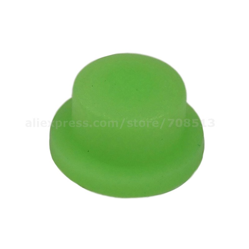 10mm( d ) x 8mm( h) silikone bagklap til led lommelygte  - 10 stk: Grøn glødende mørke