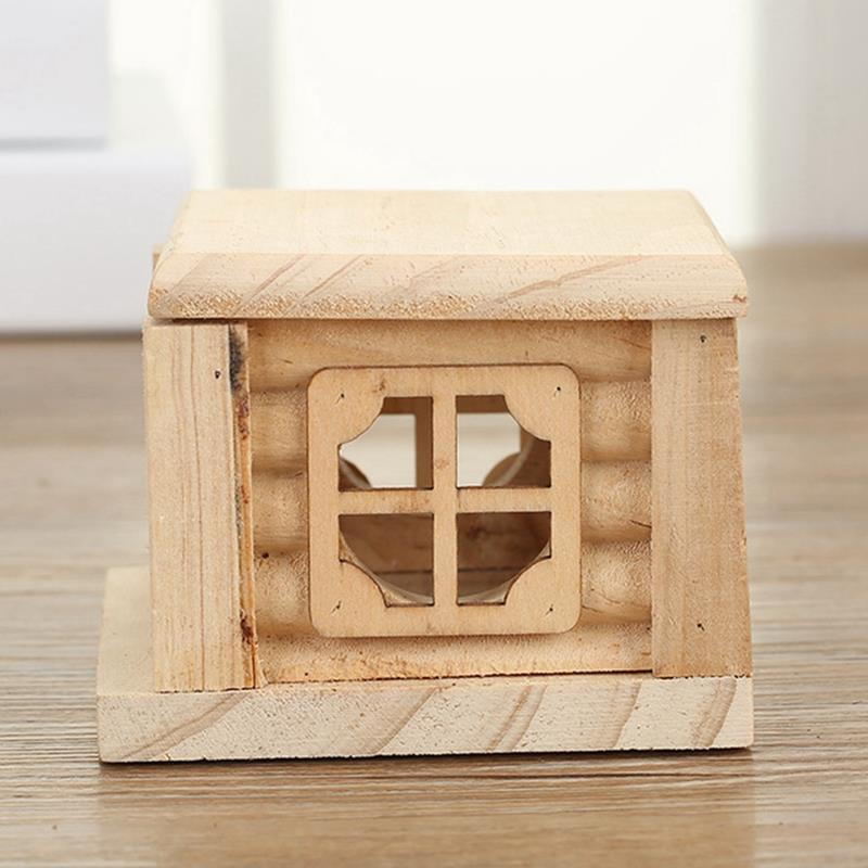 Maison de Hamster en bois naturel, petit Animal, cachette pour cochon d&#39;inde, Chinchilla, hérisson, Cage d&#39;écureuil, accessoires pour Hamster