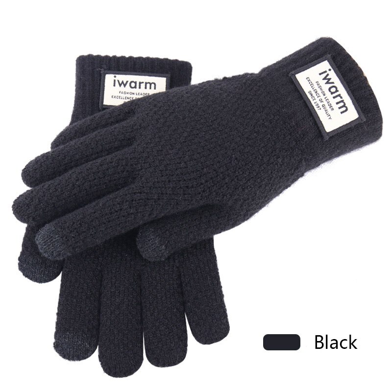 Gants tricotés pour hommes, hiver, , moufle épais et en laine et cachemire, solide, pour les affaires, automne