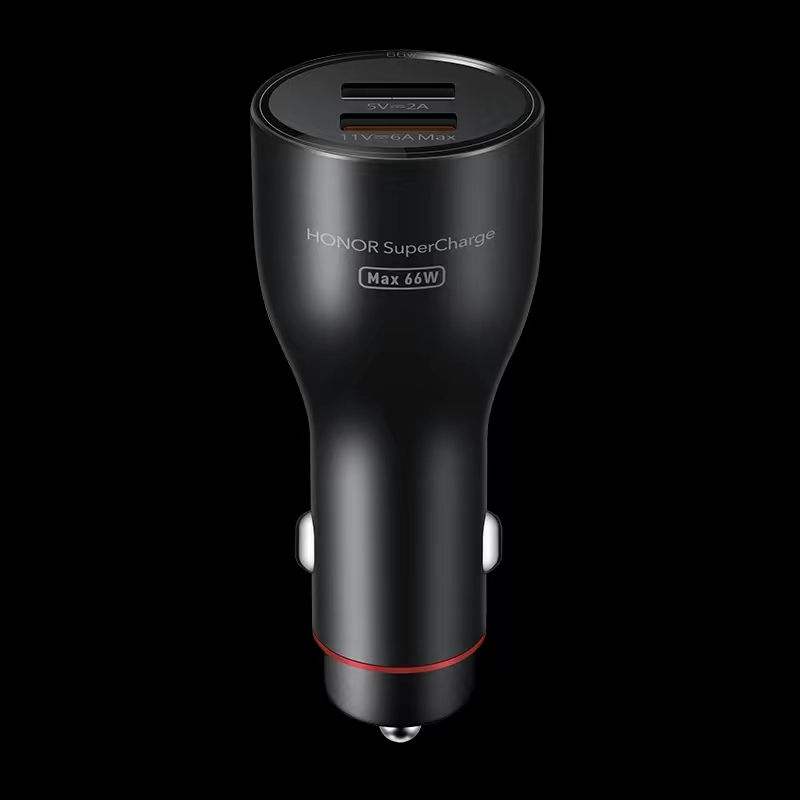 Cargador de coche Honor SuperCharge 66W Max Dual USB QC2.0 FCP SCP carga rápida compatibilidad Universal con Cable tipo c 6A