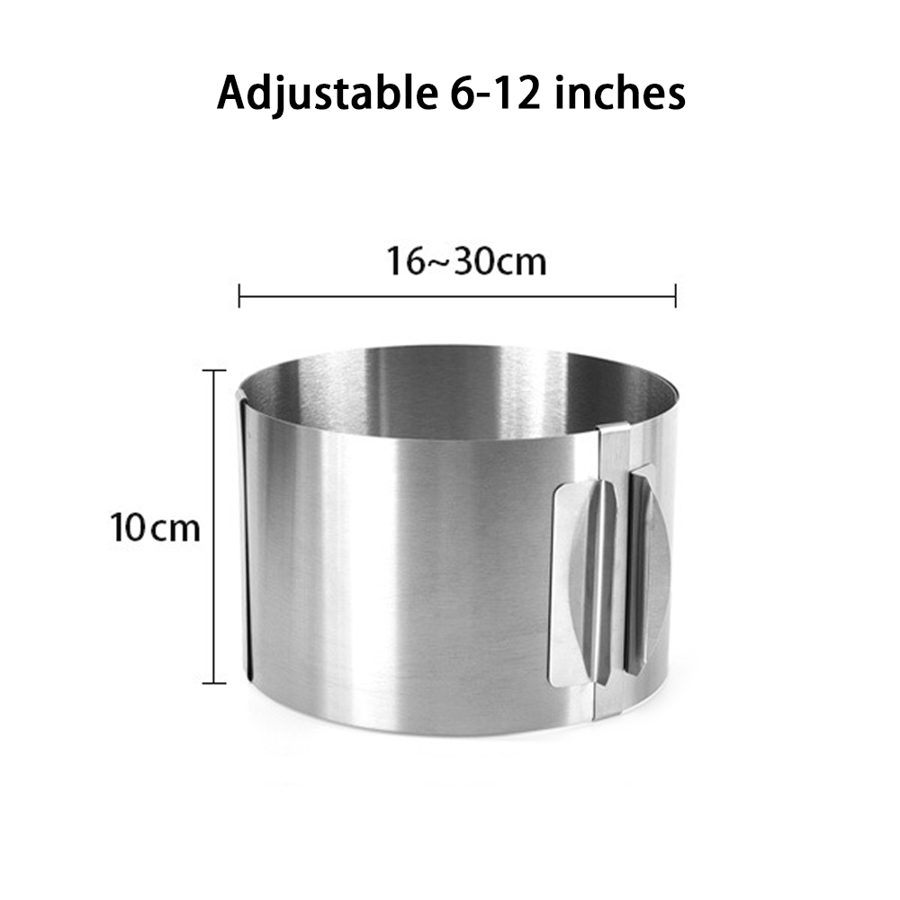 Adjustable Cake Ring for Baking 430 Stainless Steel 6-30cm Telescopic Mousse Ring Rustproof with Scale 3D Cake Baking Molds: Chocolate