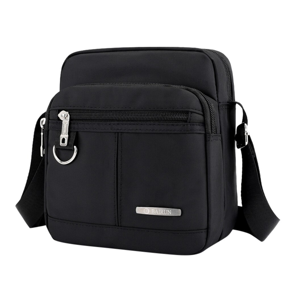 Borsa unisex ottavino Suqare lembo Borsa A Tracolla Solido Grande borsa da Viaggio Capienza della Tela di Canapa Borse Messager casuale Tote Della Chiusura Lampo Borse A Mano Della Borsa: nero