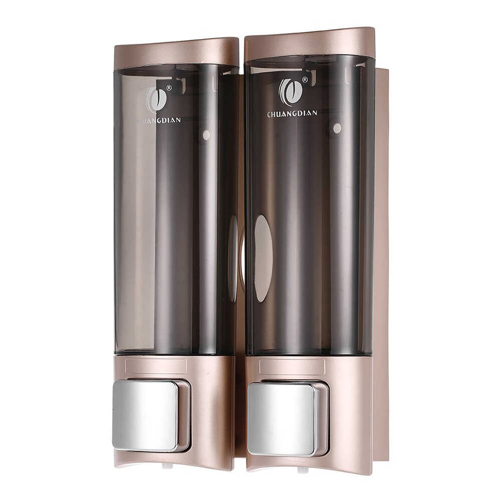 Manual Soap Dispenser Wall Mounted Dish Liquid Shampoo Shower Dispenser Pump Hand Gel Dispenser Bottle Foam for Bathroom Kitchen: 2 bottel Gold
