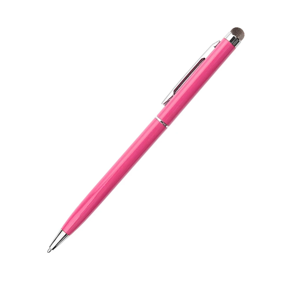 2 In 1 Mini Metal Capacitive Touch Screen Microfiber Stylus With Roller Ballpoint Pen For Apple iPad iPhone