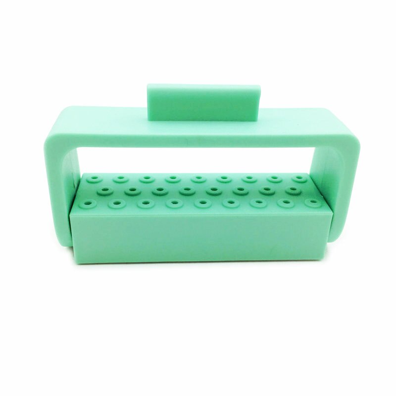 1Pc 26 Gaten Dental Bur Houder Dental Burs Box Autoclaaf Case 5 Kleuren Voor Optie: green