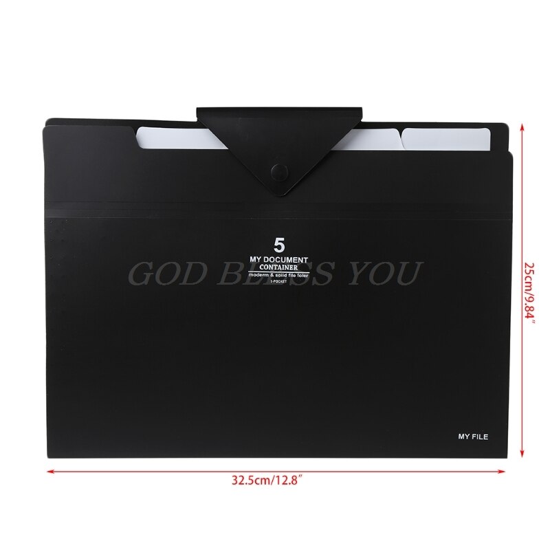 5 Layer Document Bag Expanding File Folder Organizer Folder for Documents A4 Paper