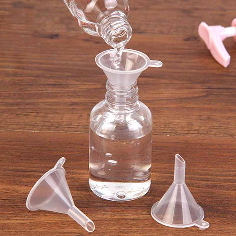 10 Stuks Kleine Plastic Trechter Voor Parfum Smalle Fijne Tip Mini Vloeibare Olie Trechters Multifonctionnel Koken Gereedschap Praktische