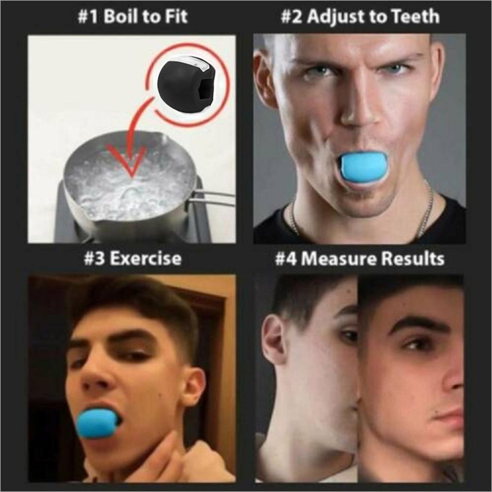 Food Grade Siliconen Kaaklijn Hals Simulator Onderkaak Spier Oefening Verstevigende Facial Textuur Training Face Lift Fitness Bal