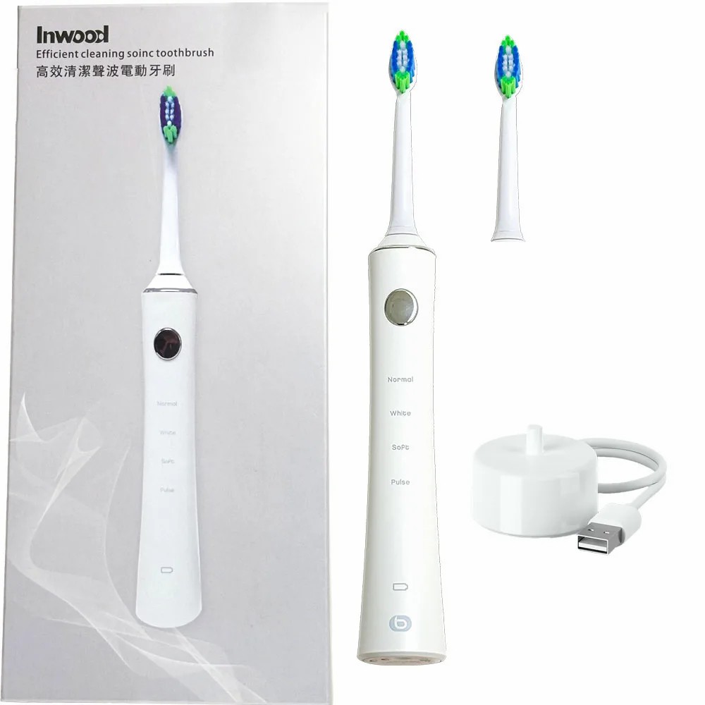 Blød, miljøvenlig elektrisk tandbørste, bløde børstehår, elektronisk tandbørste til voksne og børn: Elfenben