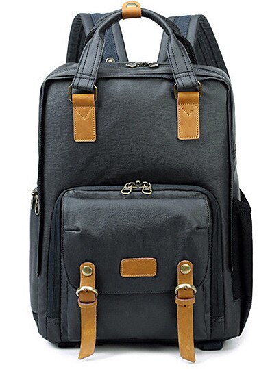 Retro Casual Waterproof Canvas DSLR Camera Bag Photography Tripod Cameras Backpack for Canon Nikon Sony: Navy blue