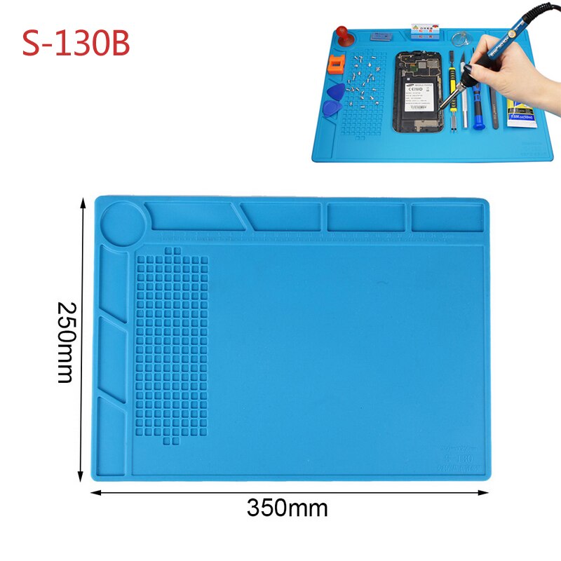 Heat Insulation Working Mat ESD Soldering Station Heat-resistant Phone Repair Maintenance Mat Electrician Insulator Pad Platform: S-130B