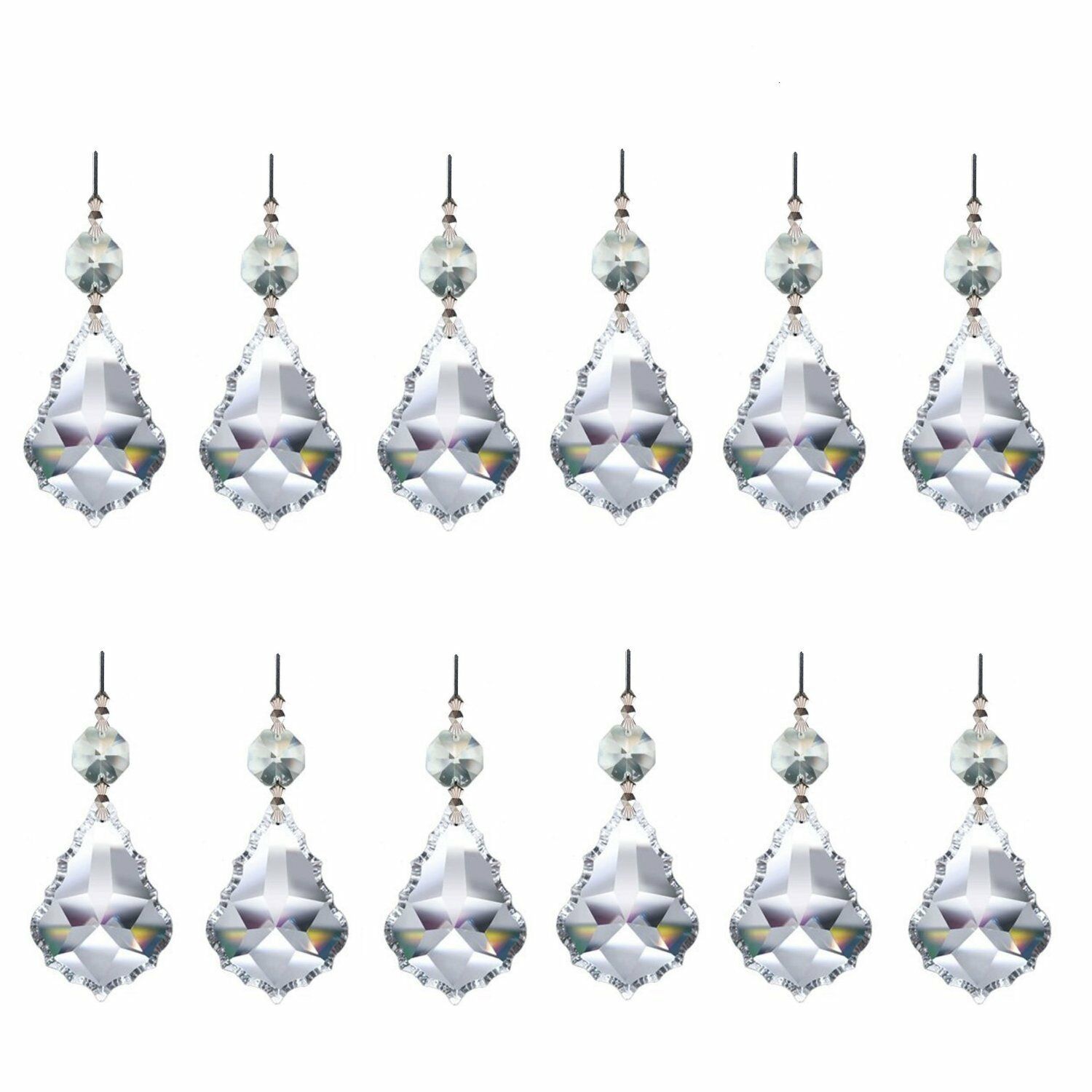 Camal 10Pcs Clear Kroonluchter Kristal Lamp Onderdelen Glas Prisma 38Mm Esdoornblad Opknoping Hanger Suncatcher Party Home Widowns diy