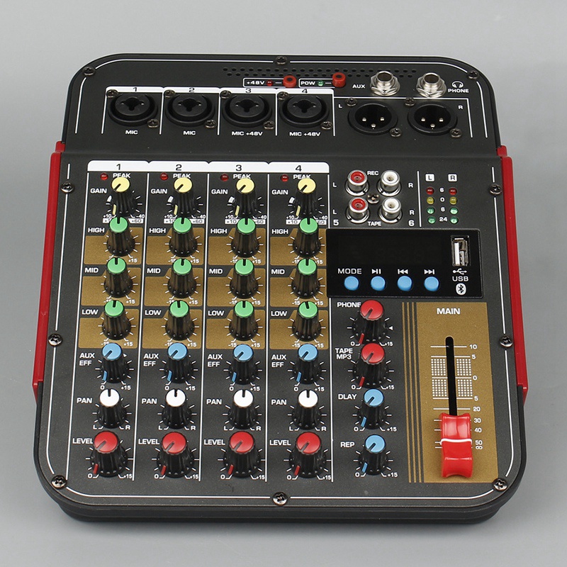 TM4 Digitale 4-Kanaals O Mixer Mixing Console Ingebouwde Phantom Power Met O Systeem Voor Studio opname (Eu Plug)