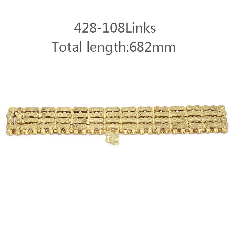 428/420 102/104/108 Links Gouden Ketting 110-150cc Crossmotor/Pit Bike Voor Crf 50 70 Ssr Pit Dirt fiets: 428-108links