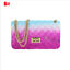 Women Jelly Shoulder Bag PVC Messenger Bag Chain Handbag Crossbody Bags: B Large