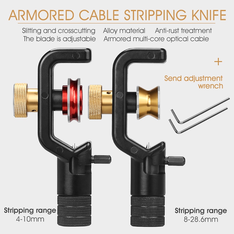 ACS-2 8-28.6Mm Ftth Gepantserde Kabel Stripper Longitudinale Horizontale Kabel Schede Snijder Ftth Gepantserde Glasvezelkabel Slitter